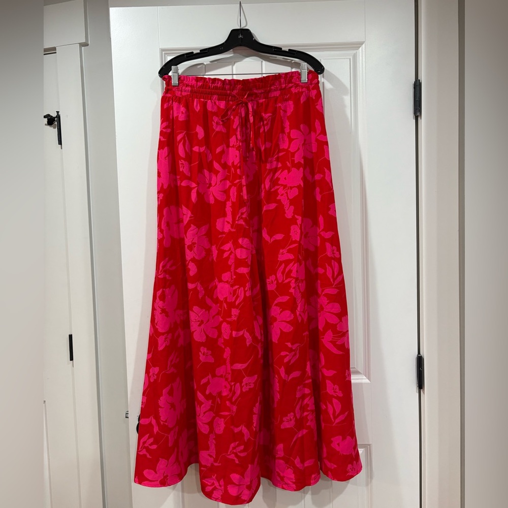 Floral Red and Pink Women's Skirt